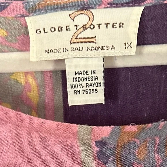 Vintage 80's 90's Wearable Art Oversized Printed Boho Shirt Size 1X - Picture 5 of 5